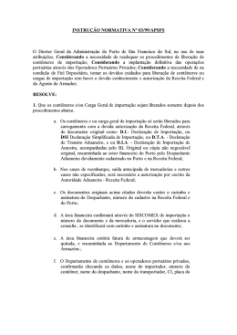 O Diretor Geral da Administração do Porto de São Francisco do Sul