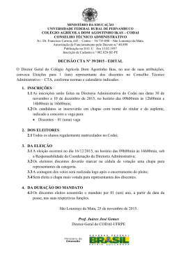 DECISÃO CTA Nº 39/2015 - EDITAL O Diretor Geral - Codai