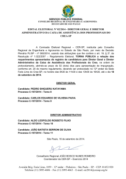 Edital nº 002/2014 – Diretor Geral e Administrativo da - Crea-SP