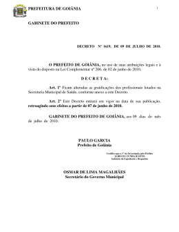PREFEITURA DE GOI&Acirc;NIA GABINETE DO PREFEITO PAULO