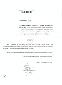 PORTARIA N° 23/08 O DIRETOR GERAL DAS