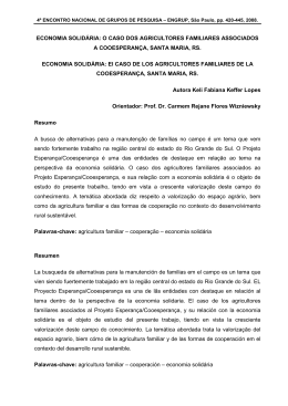 economia solid&aacute;ria: o caso dos agricultores familiares