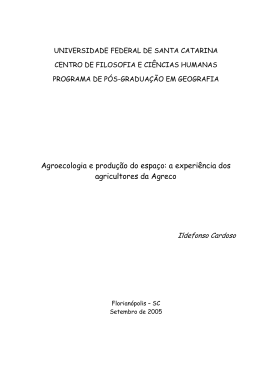 Agroecologia e produ&ccedil;&atilde;o do espa&ccedil;o: a experi&ecirc;ncia dos agricultores