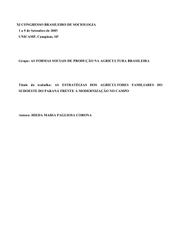 As estratégias dos agricultores familiares do sudoeste do Paraná