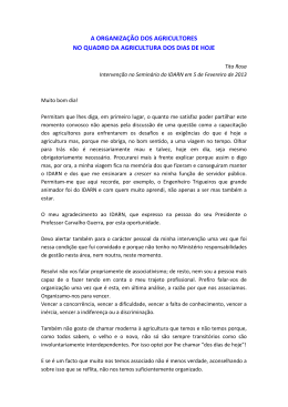 A ORGANIZA&Ccedil;&Atilde;O DOS AGRICULTORES NO QUADRO DA