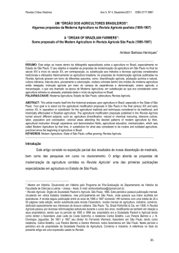 36 UM &ldquo;&Oacute;RG&Atilde;O DOS AGRICULTORES BRASILEIROS&rdquo;: Algumas