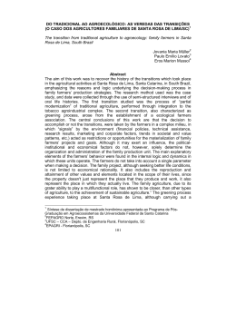do tradicional ao agroecol&oacute;gico