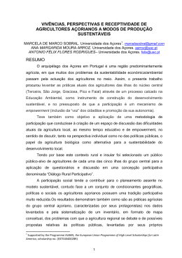 VIVÊNCIAS, PERSPECTIVAS E RECEPTIVIDADE DE