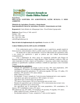 Educa&ccedil;&atilde;o Sanit&aacute;ria em Agrot&oacute;xicos, Sa&uacute;de Humana e Meio