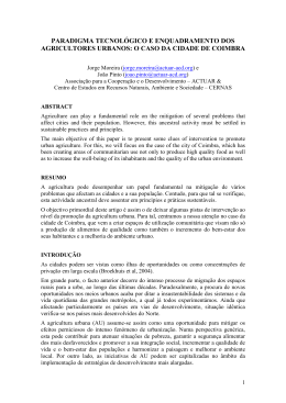 o caso da cidade de Coimbra