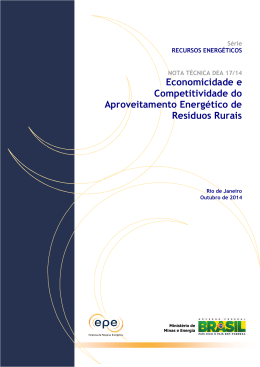 Economicidade e Competitividade do Aproveitamento