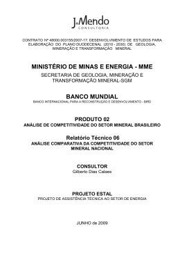 An&aacute;lise Comparativa da Competitividade do Setor Mineral Nacional