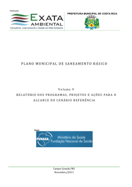 PLANO MUNICIPAL DE SANEAMENTO B&Aacute;SICO