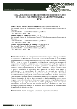 uma abordagem do projeto pedagógico do curso de graduação em