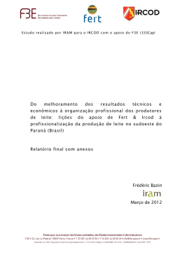 Do melhoramento dos resultados t&eacute;cnicos e econ&ocirc;micos &agrave;
