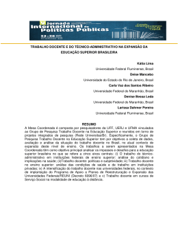 Trabalho docente e do técnico-administrativo na expansão da