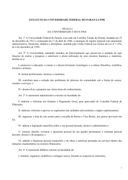 Estatuto da UFPR - Universidade Federal do Paran&aacute;