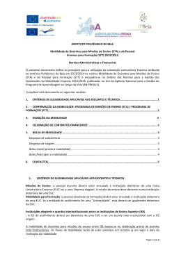 (STA) e de Pessoal Erasmus para Forma&ccedil;&atilde;o (STT) 2