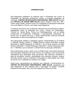 APRESENTA&Ccedil;&Atilde;O Este Regimento estabelece as diretrizes