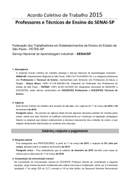 Acordo Coletivo de Trabalho 2015 Professores e