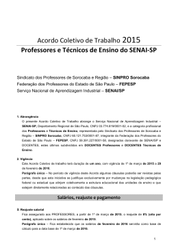 senai - Sinpro Sorocaba e regi&atilde;o