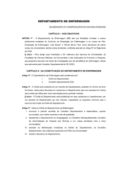 DEPARTAMENTO DE ENFERMAGEM - Fcm