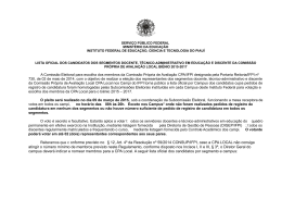 Homologa&ccedil;&atilde;o - Instituto Federal de Educa&ccedil;&atilde;o, Ci&ecirc;ncia e Tecnologia