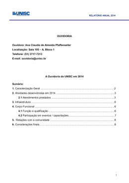 Relatório Anual 2014 - Ouvidoria (graficos)