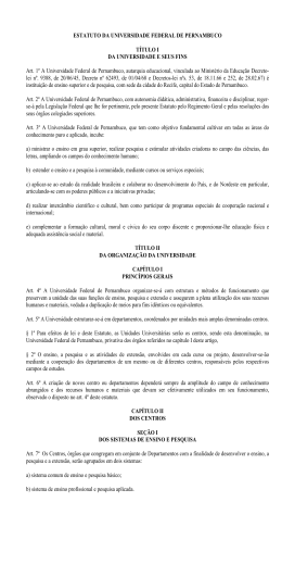 Estatuto da UFPE - Universidade Federal de Pernambuco