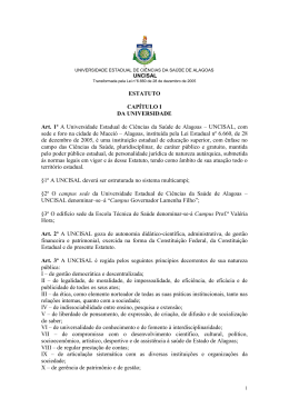 ESTATUTO CAP&Iacute;TULO I DA UNIVERSIDADE Art. 1&ordm; A
