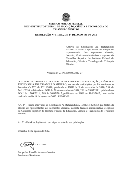 Resolução nº 11-2012 - Aprova Ad Referenduns Eleição CONSUP