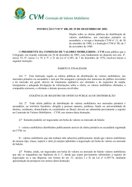 Instru&ccedil;&atilde;o CVM 400