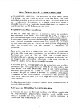 Relatório de Gestão 2009