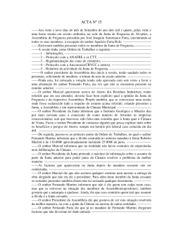 ACTA N&ordm; 15 - Freguesia de Alvar&atilde;es