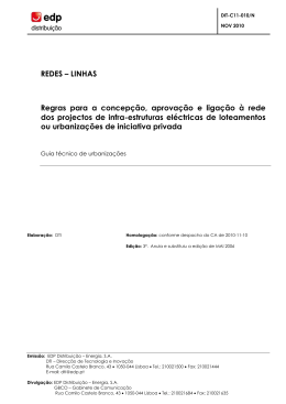 REDES &ndash; LINHAS Regras para a concep&ccedil;&atilde;o, aprova&ccedil;&atilde;o e liga&ccedil;&atilde;o &agrave;