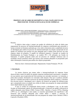 PROPOSTA DE QUADRO DE REFER&Ecirc;NCIA PARA