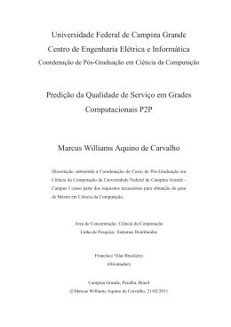 Predi&ccedil;&atilde;o da Qualidade de Servi&ccedil;o em Grades Computacionais P2P