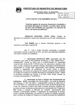 PREFEITURA DO MUNIC&Iacute;PIO DE INDAIATUBA