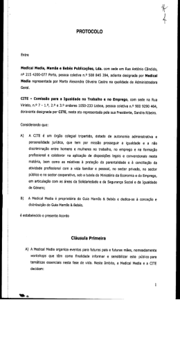 Protocolo entre a Medical Media, Mamãs e Bebés