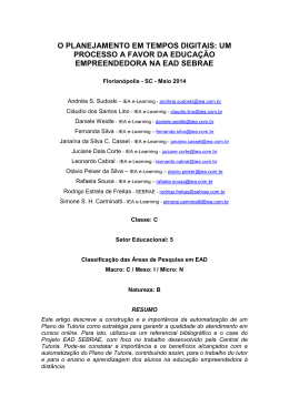 um processo a favor da educação empreendedora na ead