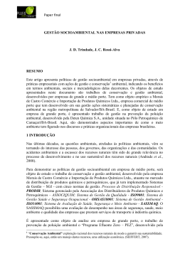 GEST&Atilde;O SOCIOAMBIENTAL NAS EMPRESAS