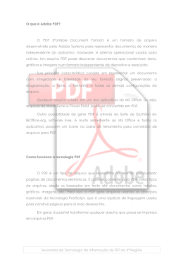 O que é Adobe PDF? O PDF (Portable Document Format) é um