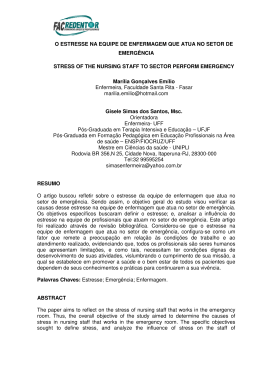o estresse na equipe de enfermagem que atua no setor da