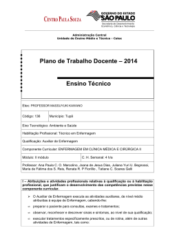 ptd-enfermagem-est&aacute;gio - ETEC Prof. Massuyuki Kawano
