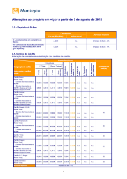 Comunicação de Alterações de Preçário sobre o Folheto de