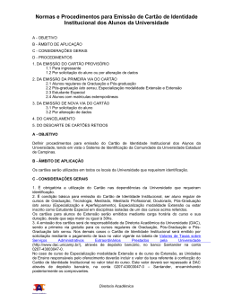 Normas e Procedimentos para Emiss&atilde;o da Identidade Estudantil