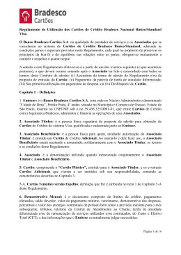 Regulamento de Utiliza&ccedil;&atilde;o dos Cart&otilde;es de Cr&eacute;dito Bradesco