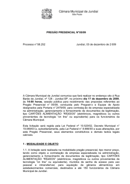 Preg&atilde;o 05-09 - C&acirc;mara Municipal de Jundia&iacute;