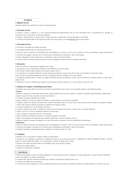 Portuguese 1. Objetivo de Uso 2. Instru&ccedil;&otilde;es de Uso 3