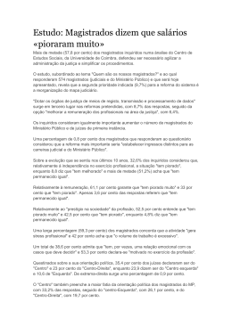 Estudo: Magistrados dizem que sal&aacute;rios
